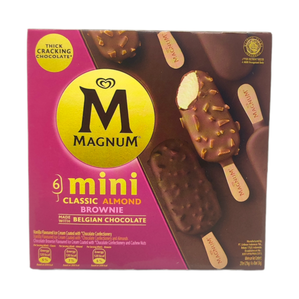 Wall's Magnum Mini Classic Almond Brownie 6Pcsx45ml - Image 1