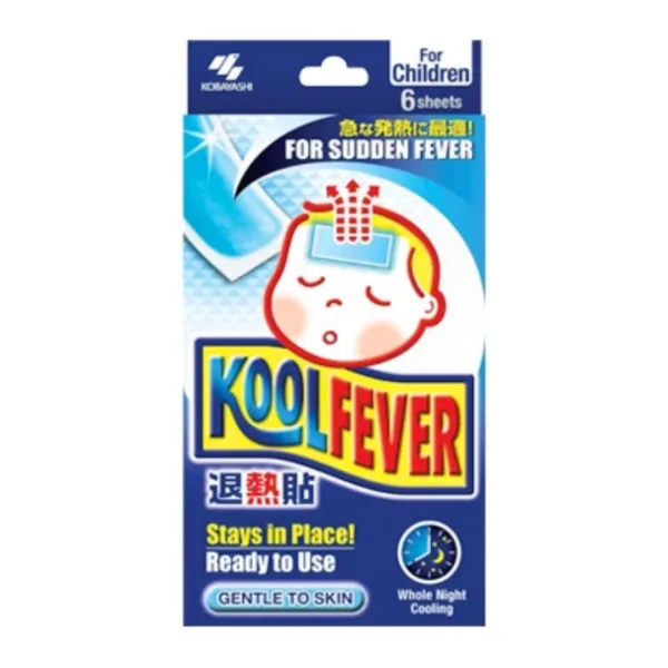 Koolfever Reduce Fever Cooling Gel Pads for Children Whole Night Cooling - 2Sheetsx6 - Image 1