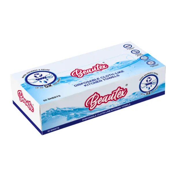 Beautex Disposable Cloth-Like Kitchen Towels - 50Sheets - Image 1