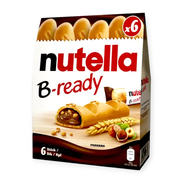 61eFE8JVVtL-PhotoRoom Nutella Ferrero B-Ready 6 Stick Chocolate - 100g - Image 1