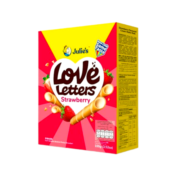 Julie's Love Letters Strawberry Wafer Roll - 100g - Image 3