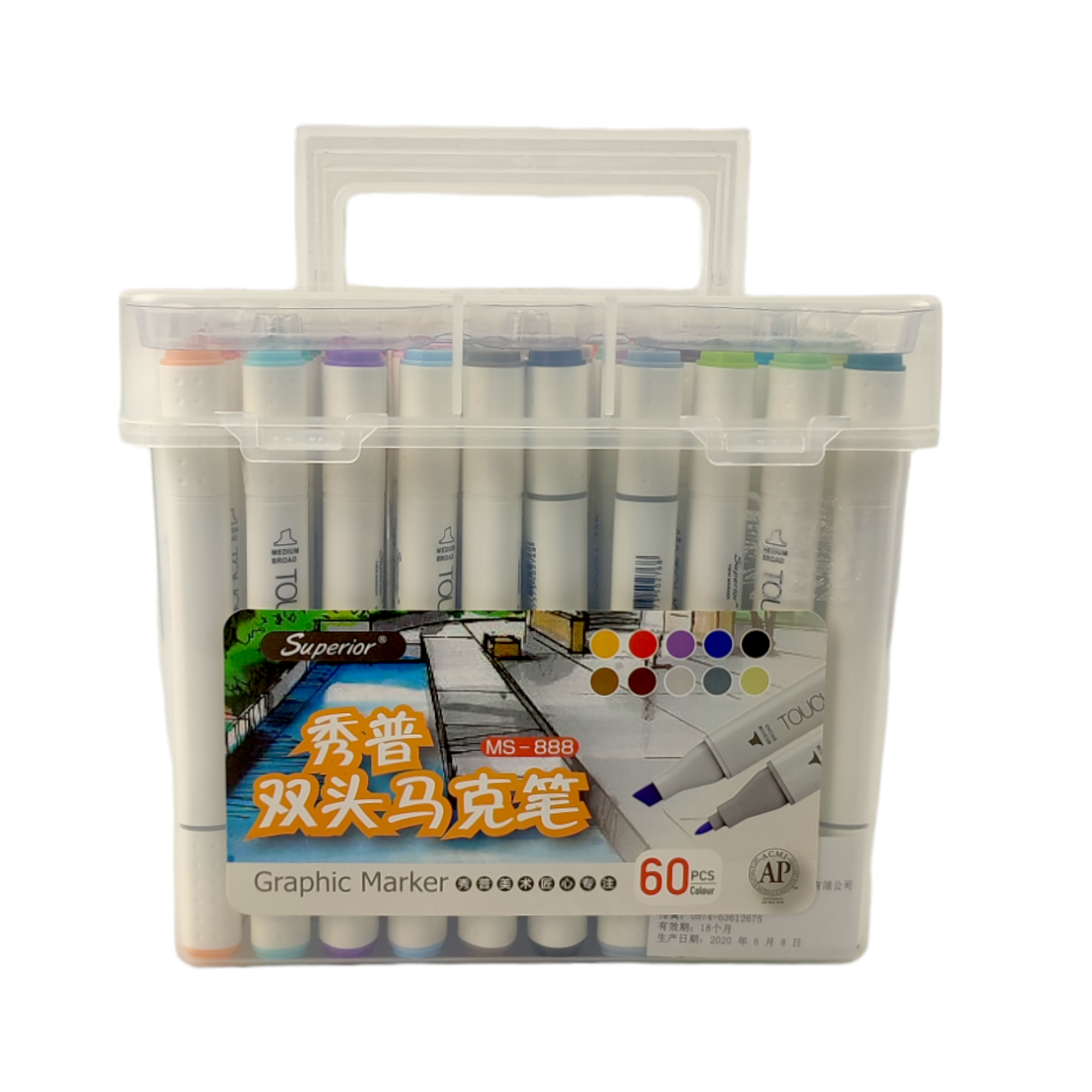 60pcs Mixed Color Fineliner Point Pen, Simple Multi-purpose