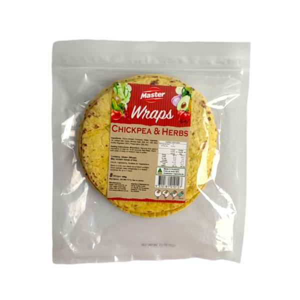 Master Wraps Chickpea & Herbs 8Pcs 400g - Image 1