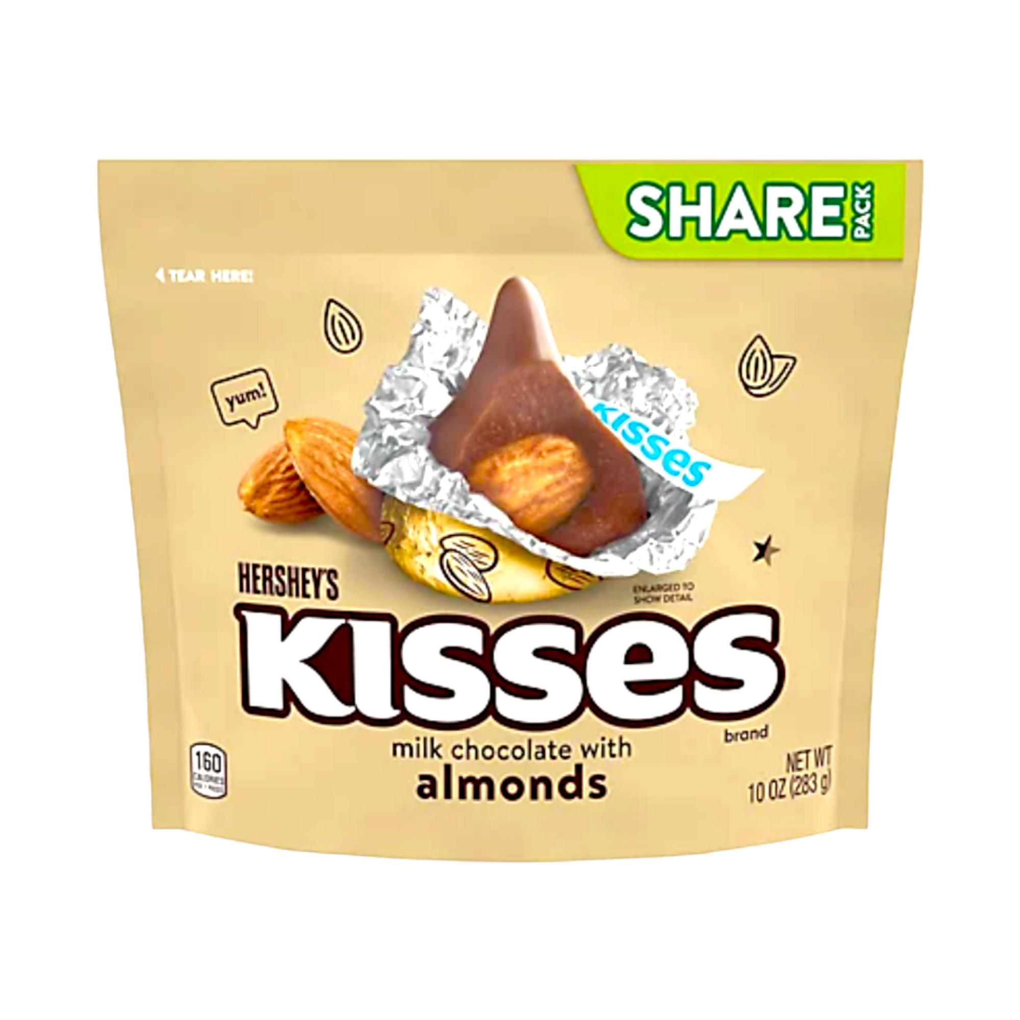 Hersheys Kisses Milk Chocolate With Almonds 283g Shopifull 