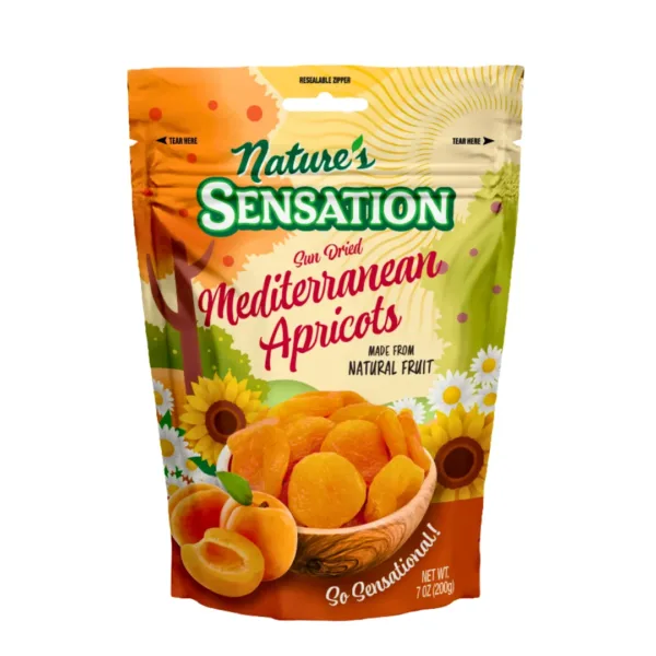 Nature's Sensation Sun Dried Mediterranean Apricots - 200g - Image 1