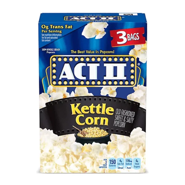 Act II Kettle Corn Old Fashioned Sweet & Salty Microwave Popcorn - 234g - Image 1