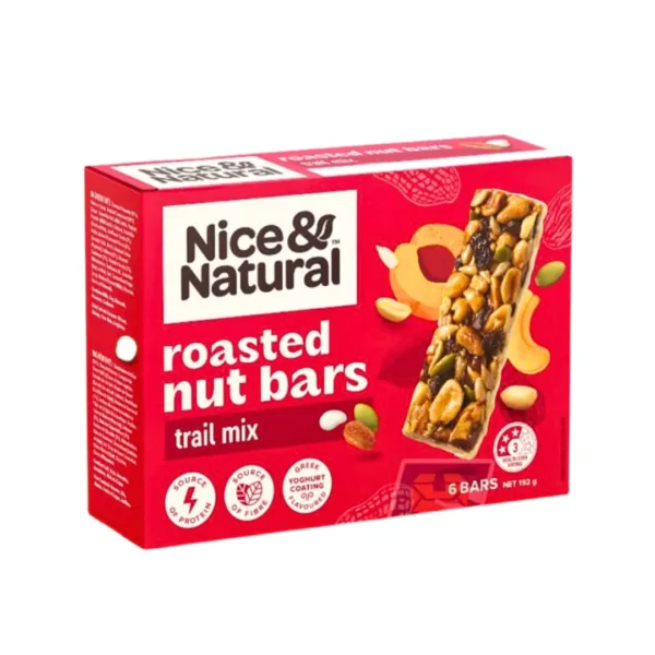 Nice & Natural Roasted Nut Bars trail mix 6Bars - 192g Nice & Natural Roasted Nut Bars trail mix 6Bars - 192g - Image 1