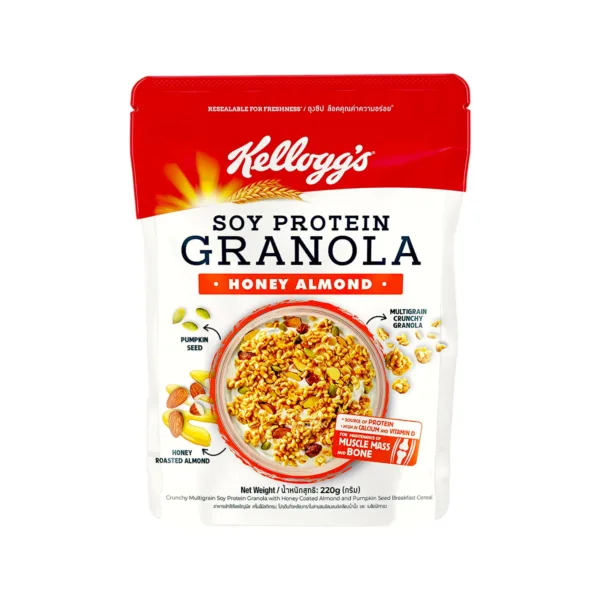 Kellogg's Soy Protein Granola Honey Almond 220g Kellogg's Soy Protein Granola Honey Almond 220g - Image 1