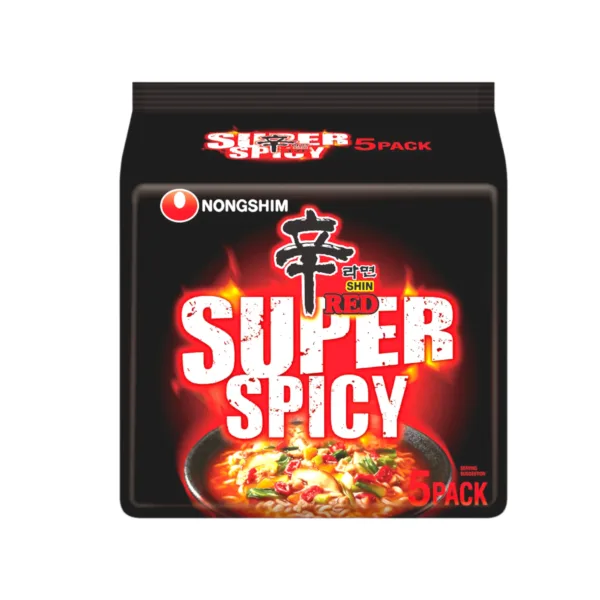 Nongshim Shin Red Super Spicy Instant Noodles 5Packx120g Nongshim Shin Red Super Spicy Instant Noodles 5Packx120g - Image 1