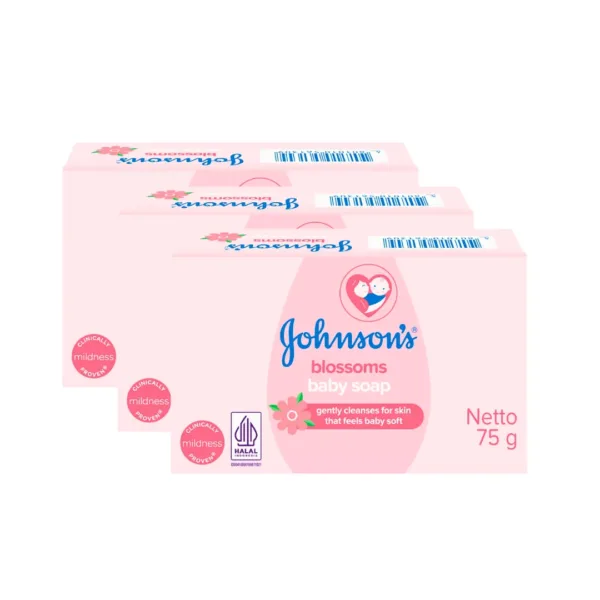 Johnsons Blossoms Baby Soap - 3Pcsx75g - Image 1