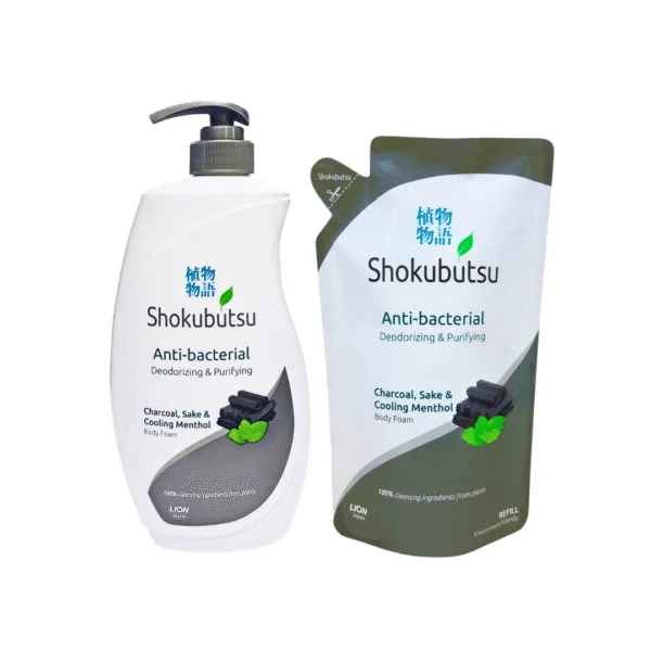 Shokubutsu Antibacterial Deodorizing & Purifying Charcoal,Sake & Cooling Menthol Body Foam Shokubutsu Antibacterial Deodorizing & Purifying Charcoal,Sake & Cooling Menthol Body Foam - Image 1