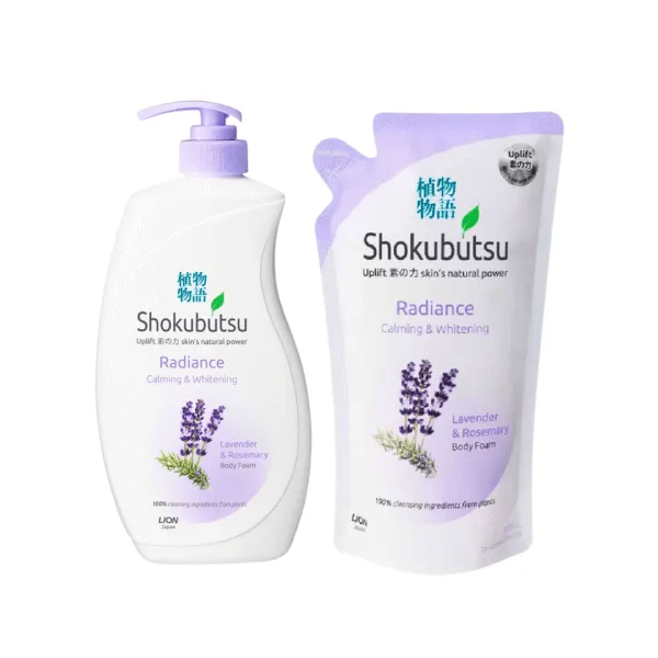 3 Shokubutsu Radiance Calming & Whitening , Lavender & Rosemary Body Foam Body Wash - Image 1