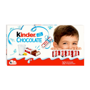 Kinder Chocolate Rich In Milk 32 Individually Wrapped Bars (4 Kinder Chocolate Packs x 100g) 400g