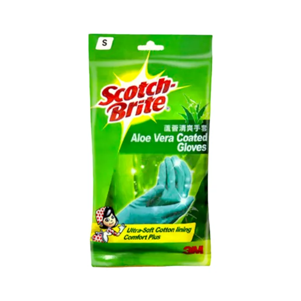 Scotch Brite Aloe Vera Coated Gloves Size S 3m Scotch Brite Aloe Vera Coated Gloves Size S 3m - Image 1