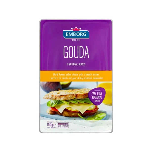 Emborg Natural Cheese Slices Gouda 150g Emborg Natural Cheese Slices Gouda 150g - Image 1