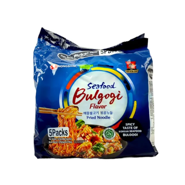 Nongshim Seafood Bulgogi Flavor Fried Noodle 5Packsx525g Nongshim Seafood Bulgogi Flavor Fried Noodle 5Packsx525g - Image 1
