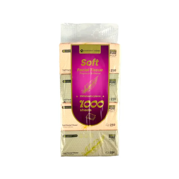 Hervest Home Soft Facial Tissue 4Pcsx250Sheets Hervest Home Soft Facial Tissue 4Pcsx250Sheets - Image 1