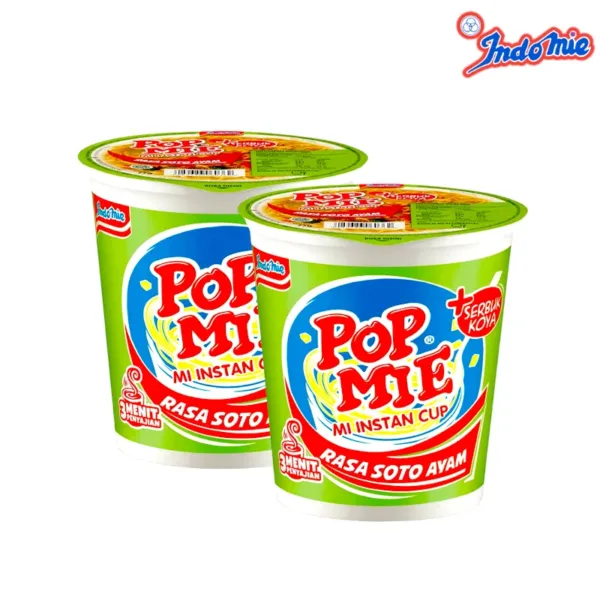Indomie Pop Mie Cup Chicken Soto Flavour 2Pcs - 77g - Image 1