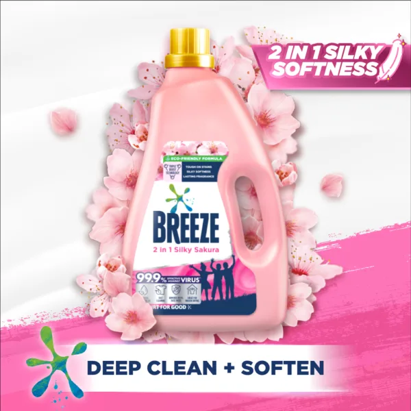 Breeze Detergent Liquid 2In1 Silky Sakura 3.6kg - Image 5