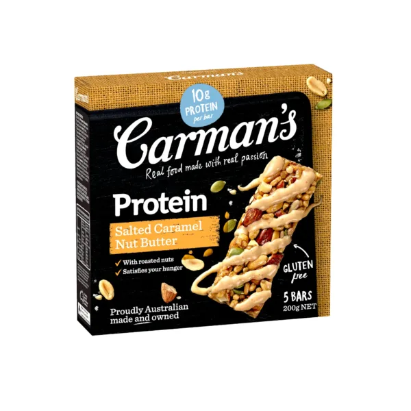 Carman's Protein Salted Caramel Nut Butter 5Bars 200g Carman's Protein Salted Caramel Nut Butter 5Bars 200g - Image 1