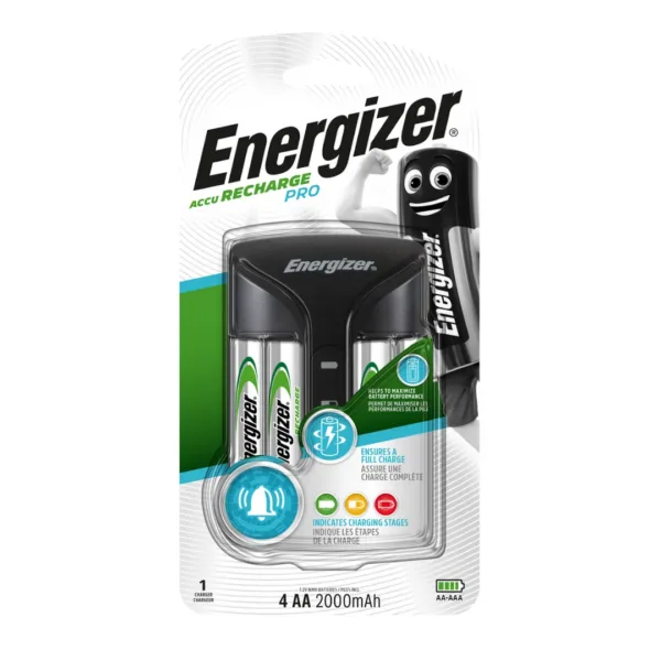 Energizer Recharge Pro 1Charger With 4 Batteries AA 2000mAh Energizer Recharge Pro 1Charger With 4 Batteries AA 2000mAh - Image 1