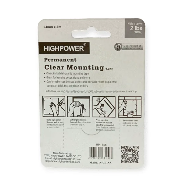 Highpower Permanent Clear Mounting Tape 24mm* 2m - Image 2
