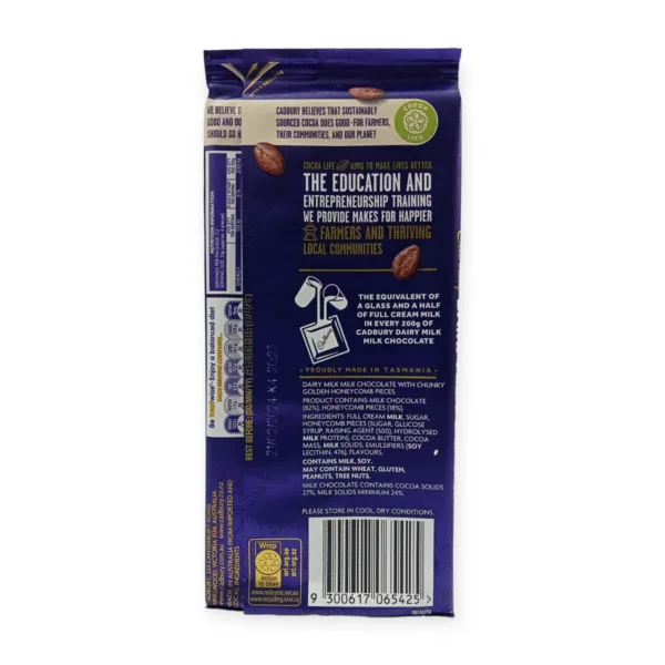 Cadbury Dairy Milk Crunchie milk chocolate block 180g - Image 2