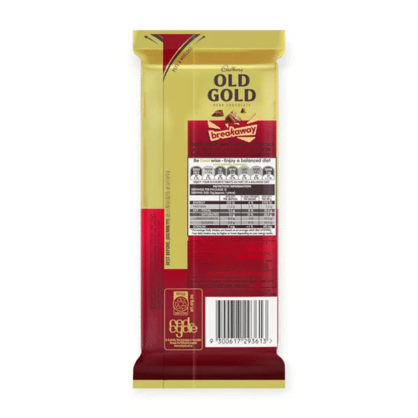 Cadbury Old Gold Breakaway Dark Chocolate Block 180g - Image 2