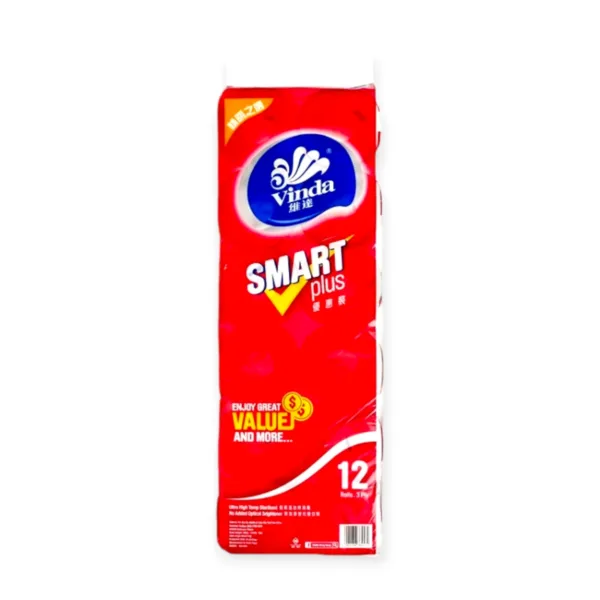1004094_1__34558_zoom-PhotoRoom Vinda Smart Plus Bathroom Tissue 3 ply - 12 Rolls - Image 1