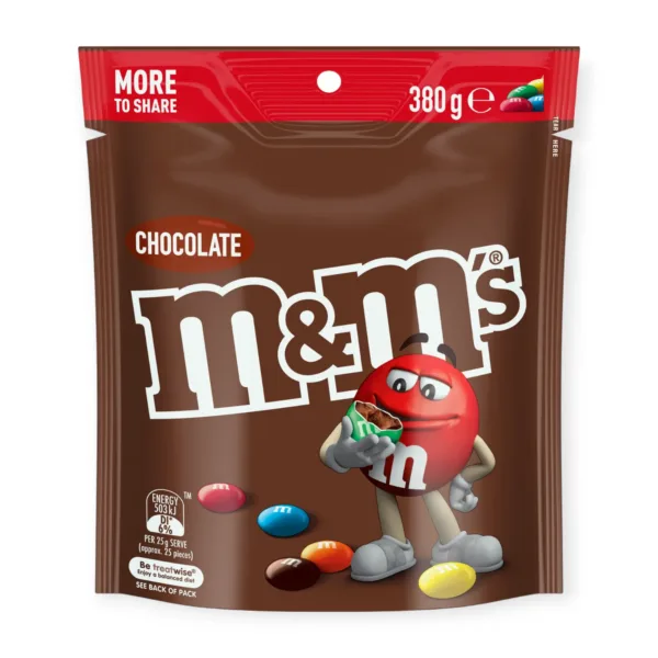 PhotoRoom-20230909_155558_3 M&M's Milk Chocolate Snack & Share Bag - 380g - Image 1