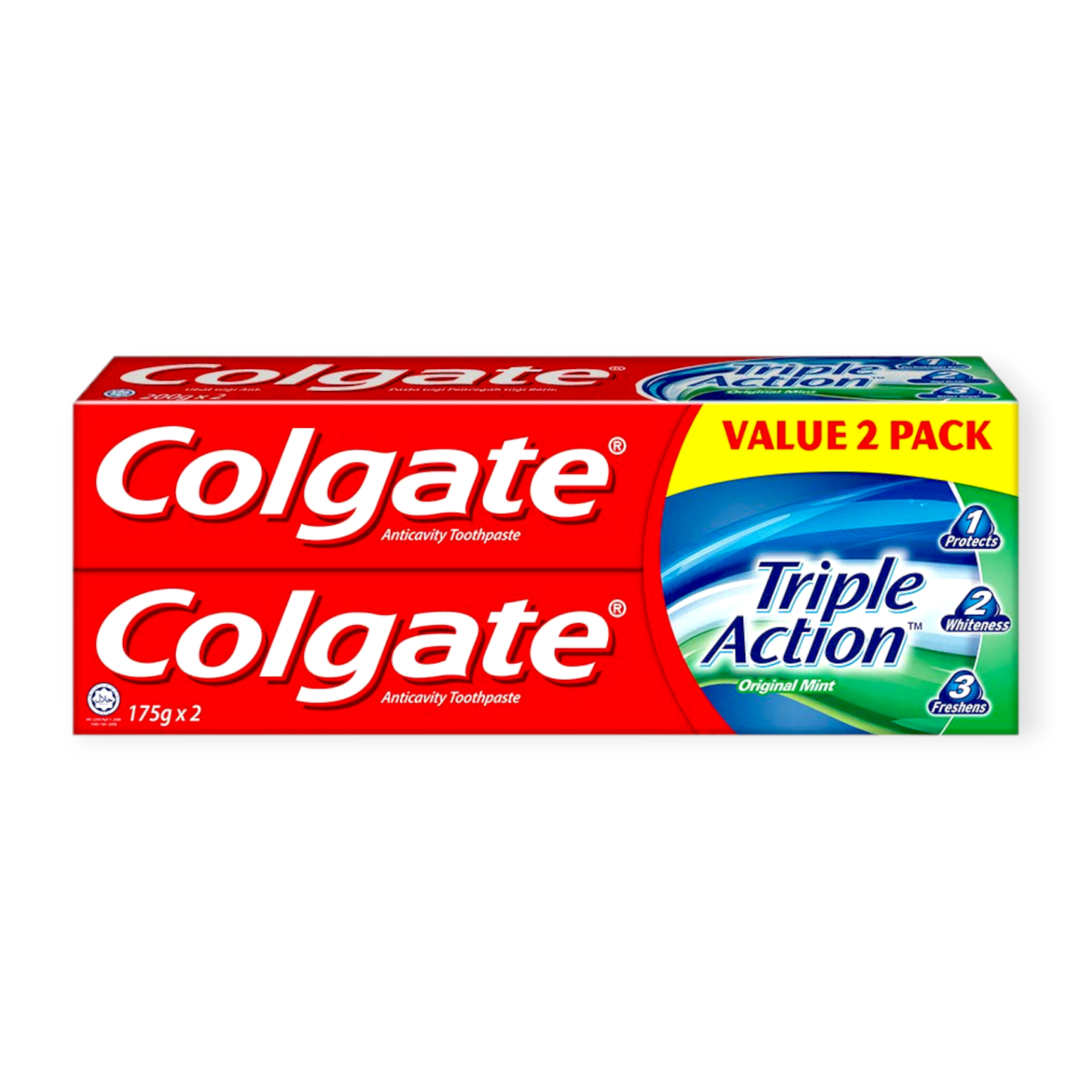 Colgate Triple Action Toothpaste Original Mint – 2 * 175g – Shopifull