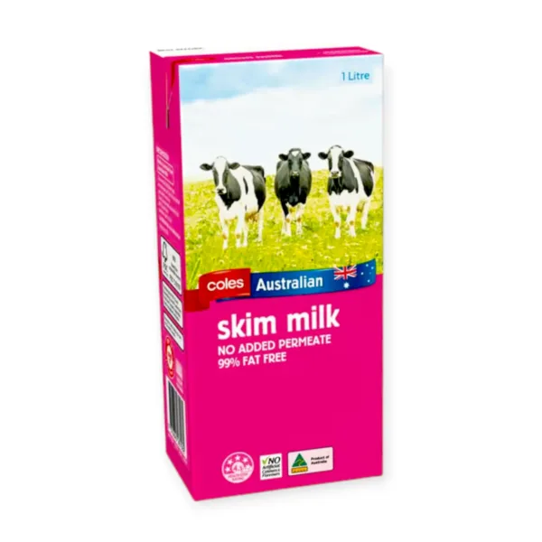 image-PhotoRoom - 2024-01-03T114923.443 Coles Australian Skim Milk 99% Fat Free - 1L - Image 1