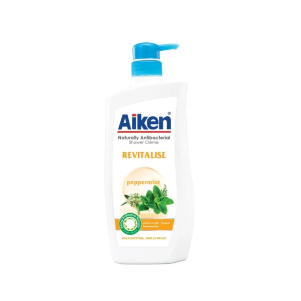 Aiken-Shower-Cream-Revitalise-900ml.jpg Aiken Antibacterial Shower Creme Revitalise Peppermint 900g - Image 1