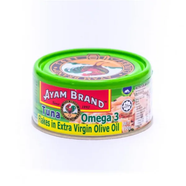 Ayam-Tuna-Omega-3.jpg Ayam Tuna Flakes in Extra Virgin Olive Oil Omega 3 150g - Image 1