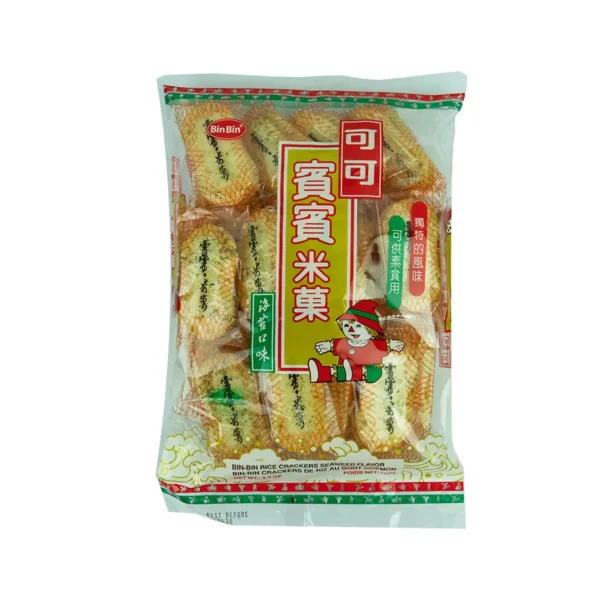 Bin-Bin Rice Crackers Seaweed Flavor 150gm - Image 1