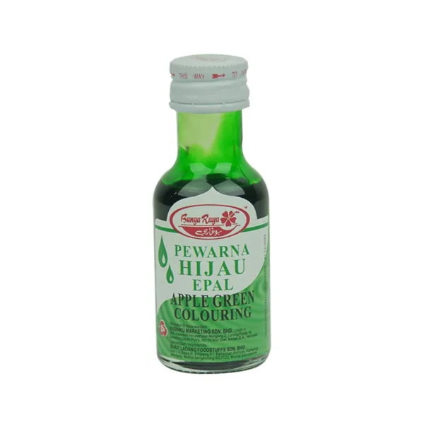 Bunga-Raya-Apple-Green-Colouring.jpg Bunga Raya Pewarna Hijau Epal Apple Green Colouring (2X25ml) - Image 1
