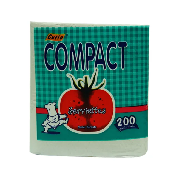 Cutie Compact Serviettes Tissue 200 Sheets - Image 1