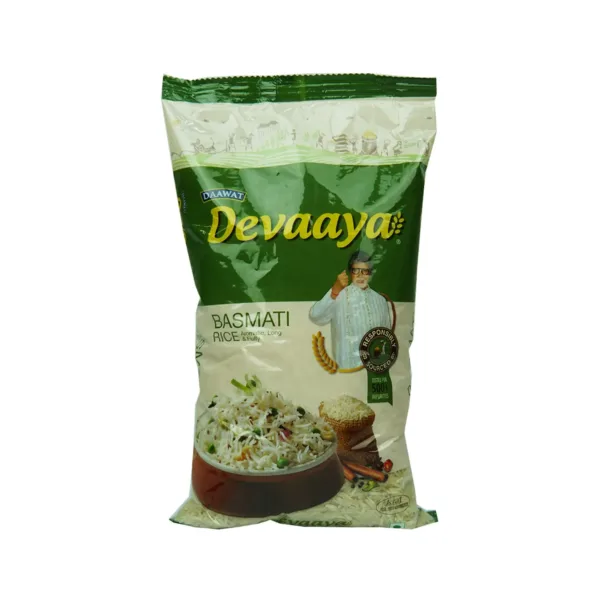 Daawat-Devaaya-Basmati-Rice-1kg.jpg Daawat Devaaya Basmati Rice Aromatic,Long&Fluffy 1kg - Image 1