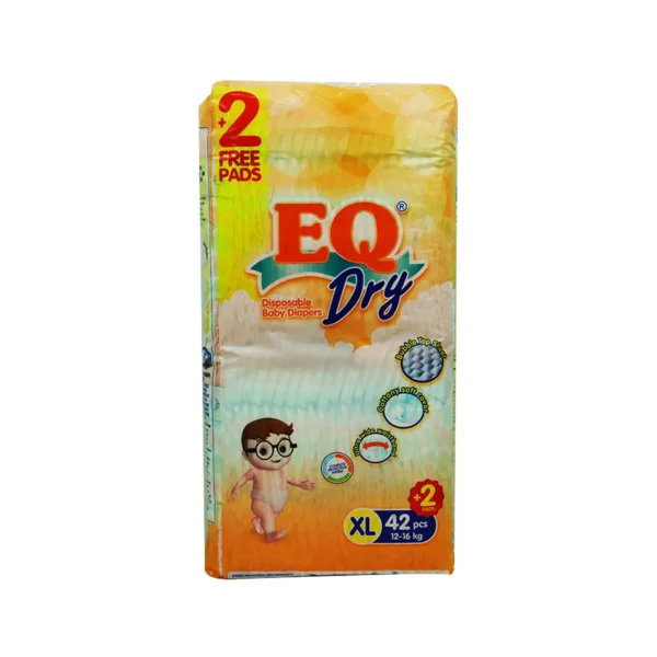 Eq Dry Baby Diapers Bubble Top Sheet,CottonySoft Cover,Ultra Wide Waistbana Xl 12-16kg 42Pcs - Image 1