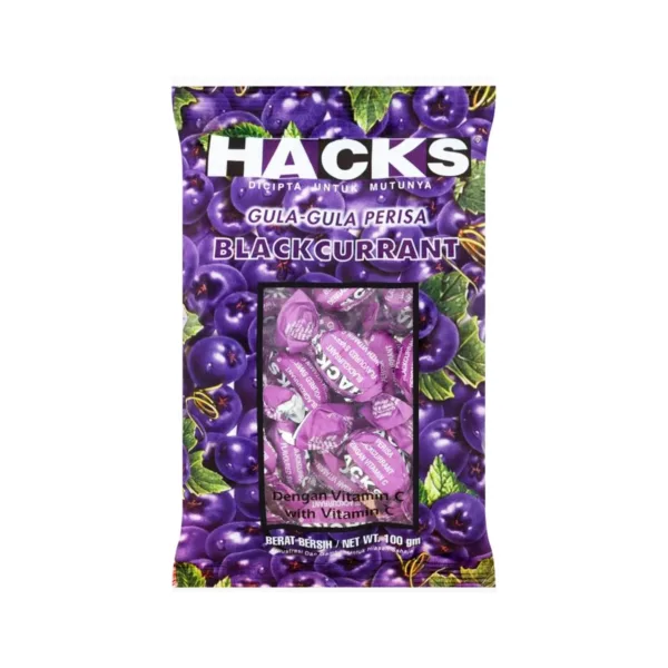 Hacks Gula-Gula Perisa Blackcurrant 100g - Image 1