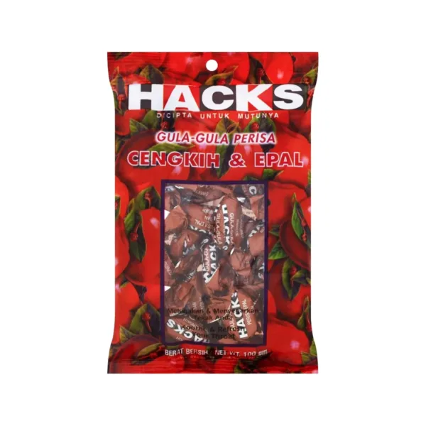 Hacks-Clove-and-Apple-100g.jpg Hacks Gula-Gula Perisa Clove & Apple 100g - Image 1