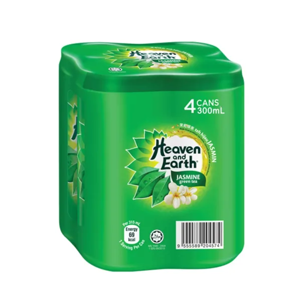 Heaven-Earth-Green-Tea-4x300ml.jpg Heaven And Earth Jasmine Green Tea 4 x 300ml - Image 1