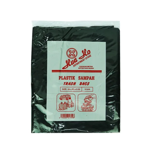 Hua-Ho-trash-Bag-24x30x0.02-10s.jpg Hua Ho Department Store Plastic Sampah Trash Bags 24x30x0.02-10Pcs - Image 1