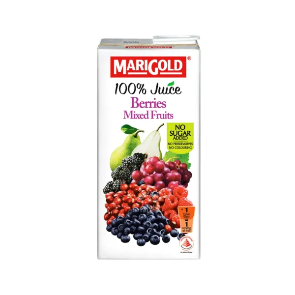 Marigold 100% Juice Berries Mixed Fruits No Sugar Added 1lit - Image 1