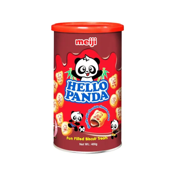 Meiji-Hello-Panda-fun-filled-biscuit-treats-400g.jpg Meiji Hello Panda Biscuits With Chocolate Flavoured Filling 400g - Image 1