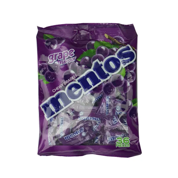 Mentos Chewy Dragees Grape Flavour 36Pcs (x2) - Image 1