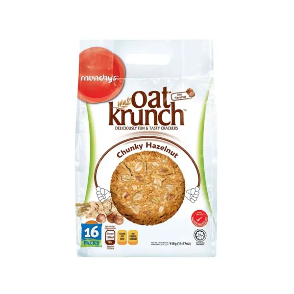 Munchys-Oat-Krunch-chunky-hazelnut-416gm.jpg Munchy's Oat Krunch Chunky Hazelnut 416g - Image 1