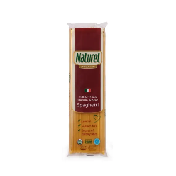 Naturel-Organic-Spaghetti.jpg Naturel Organic 100% Italian Durum Wheat Spaghetti 500g - Image 1