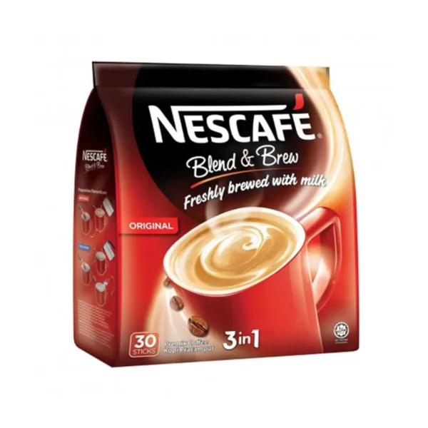 Nescafe-3in1-Packet-original.jpg Nescafe Blend & Brew 3 in 1 Original (28 stik) 28x19g - Image 1