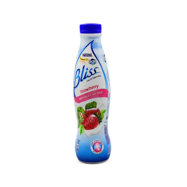 Nestle-Bliss-Strawberry-750gm.jpg Nestle Lactel Bliss Plus Strawberry With Real Fruit Juice 700g - Image 1